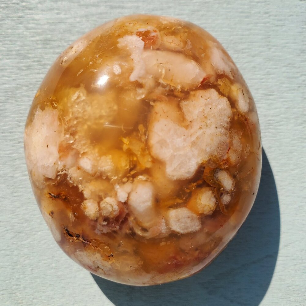 Flower Agate Palm Stone (XY15)